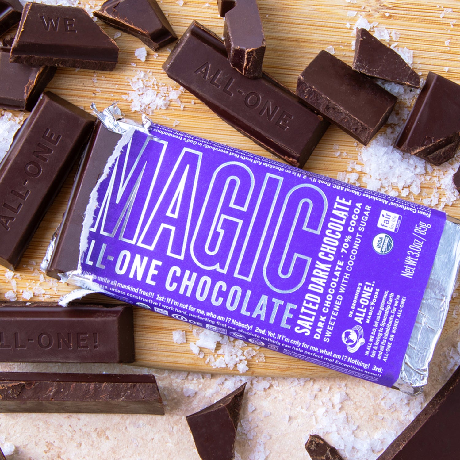 Dr. Bronner's Magic All-One Chocolate - Salted Dark Chocolate