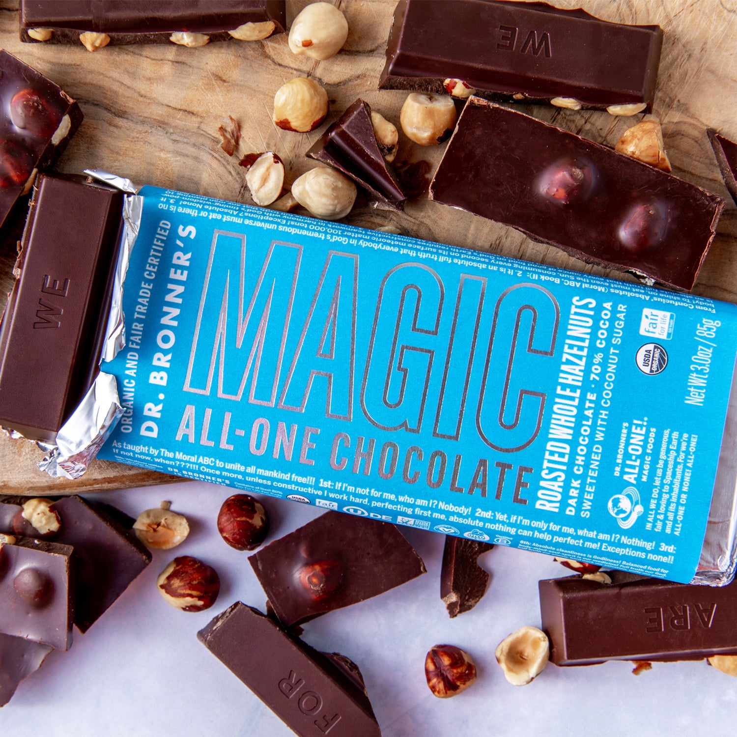 Dr. Bronner's Magic All-One Chocolate - Roasted Whole Hazelnuts
