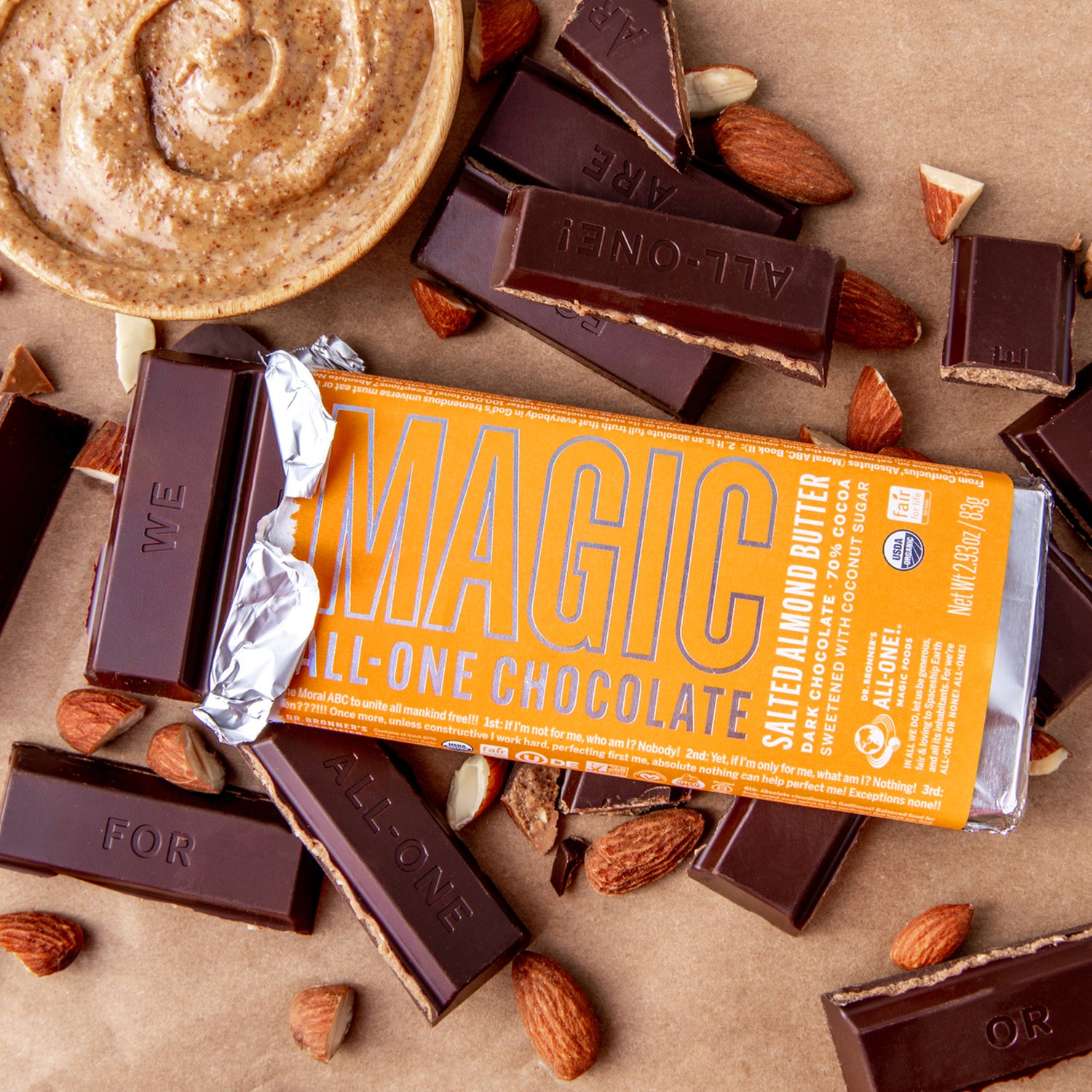 Dr. Bronner's Magic All-One Chocolate - Salted Almond Butter