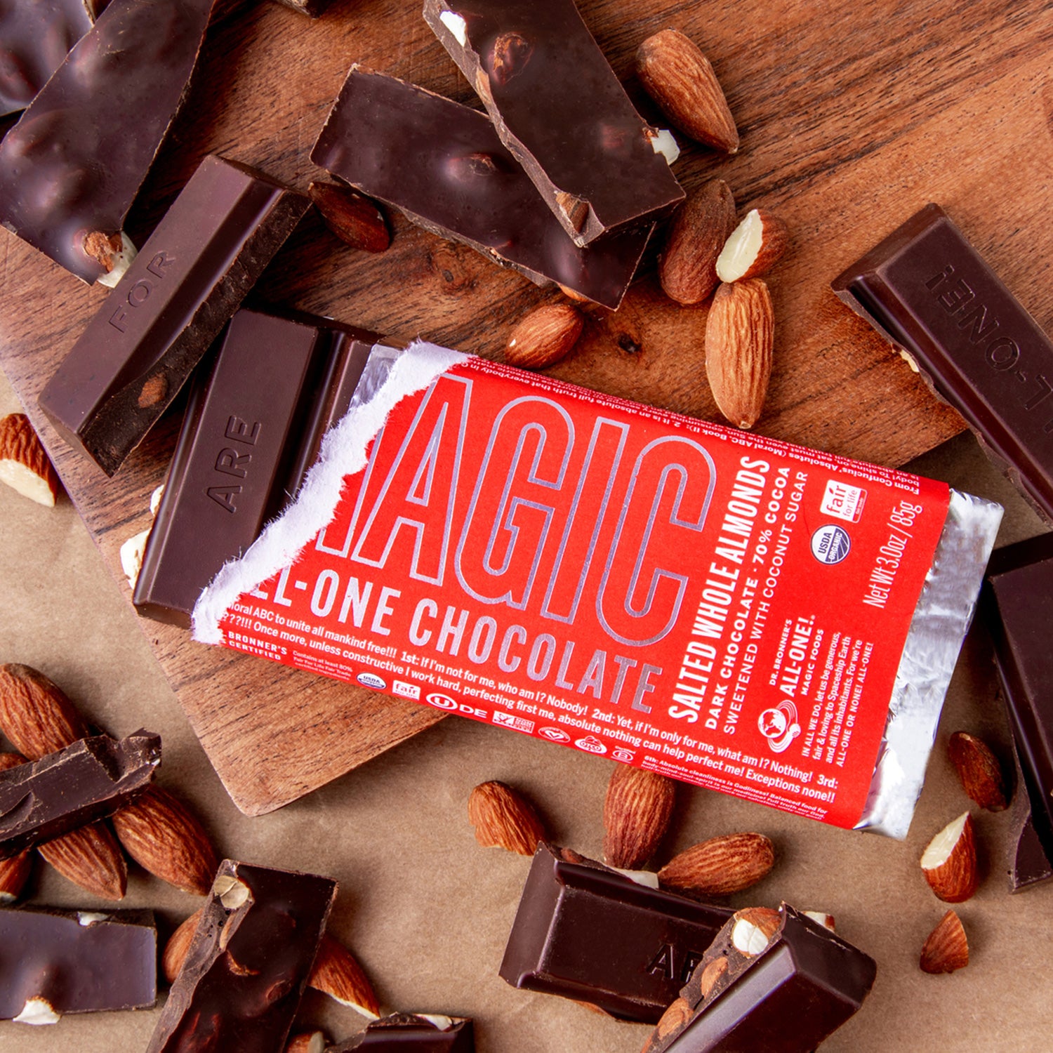 Dr. Bronner's Magic All-One Chocolate - Salted Whole Almonds