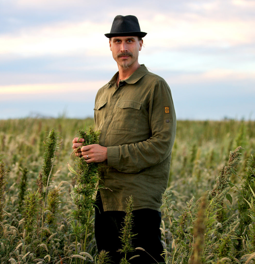 David Bonner in a hemp field.