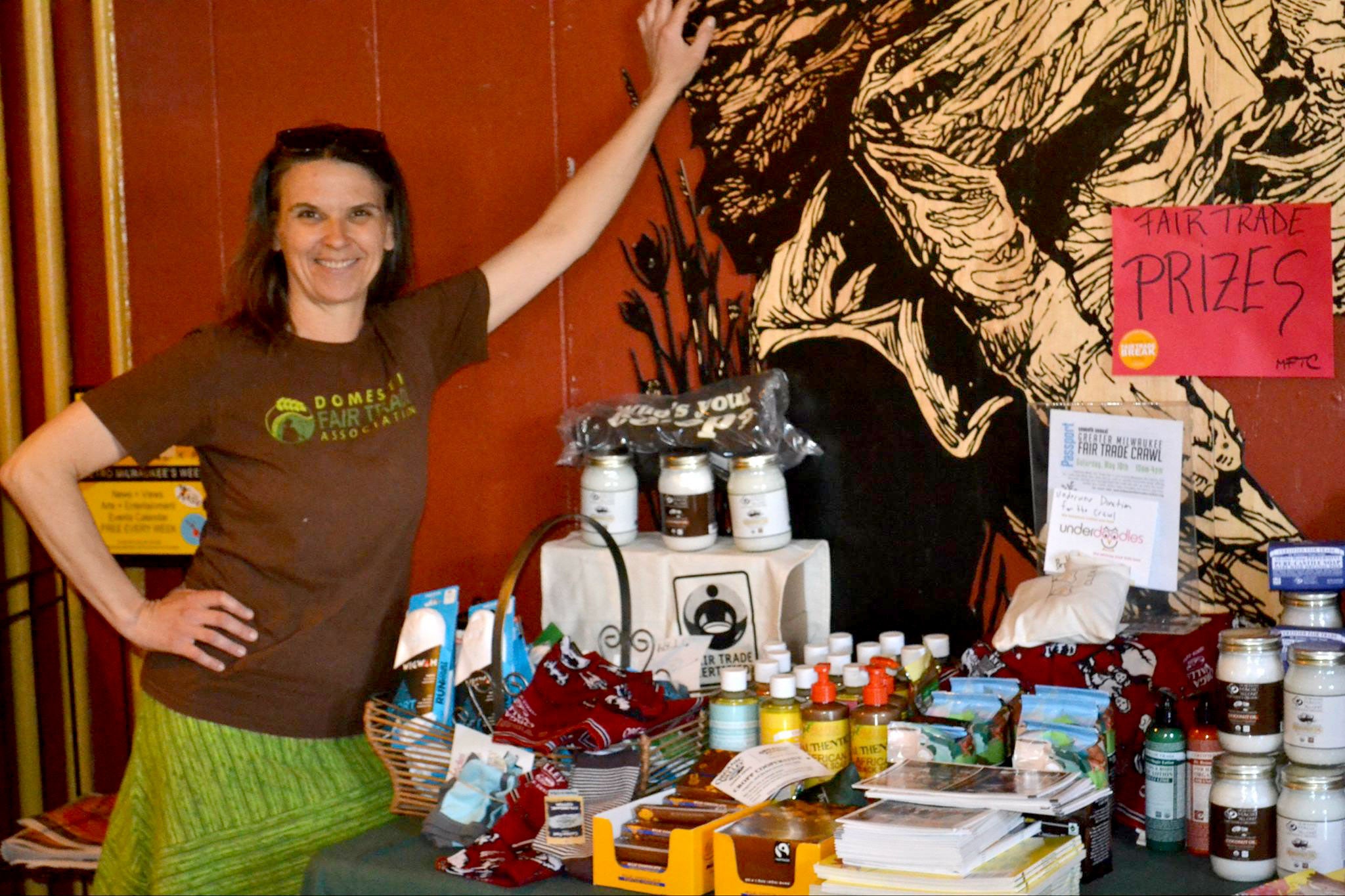 Sue with table of hemp products.