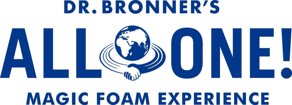 Graphic with the words: Dr. Bronner's All-One Magic Foam Experience