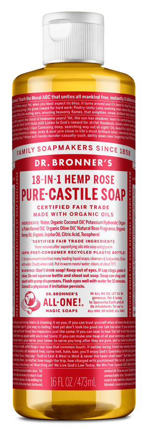16 oz PURE-CASTILE LIQUID SOAP Rose