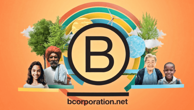 B corporation logo.